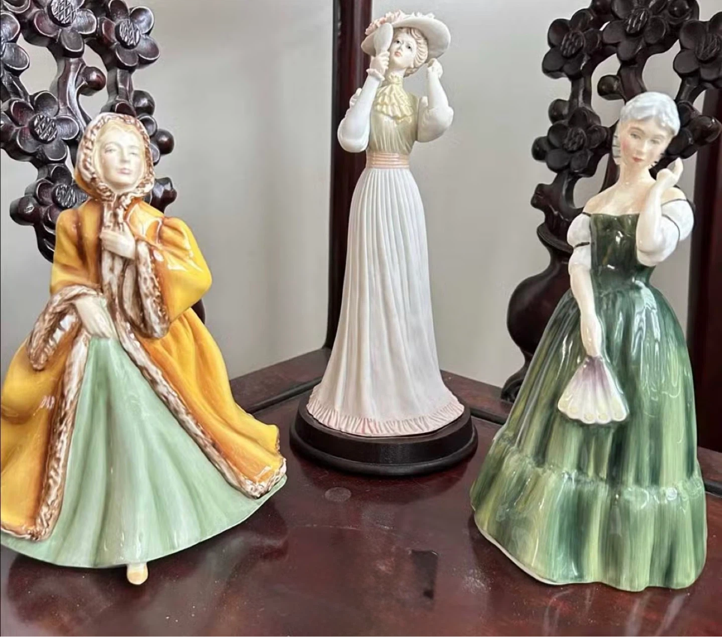 Set of 3 Porcelain Lady Figurines