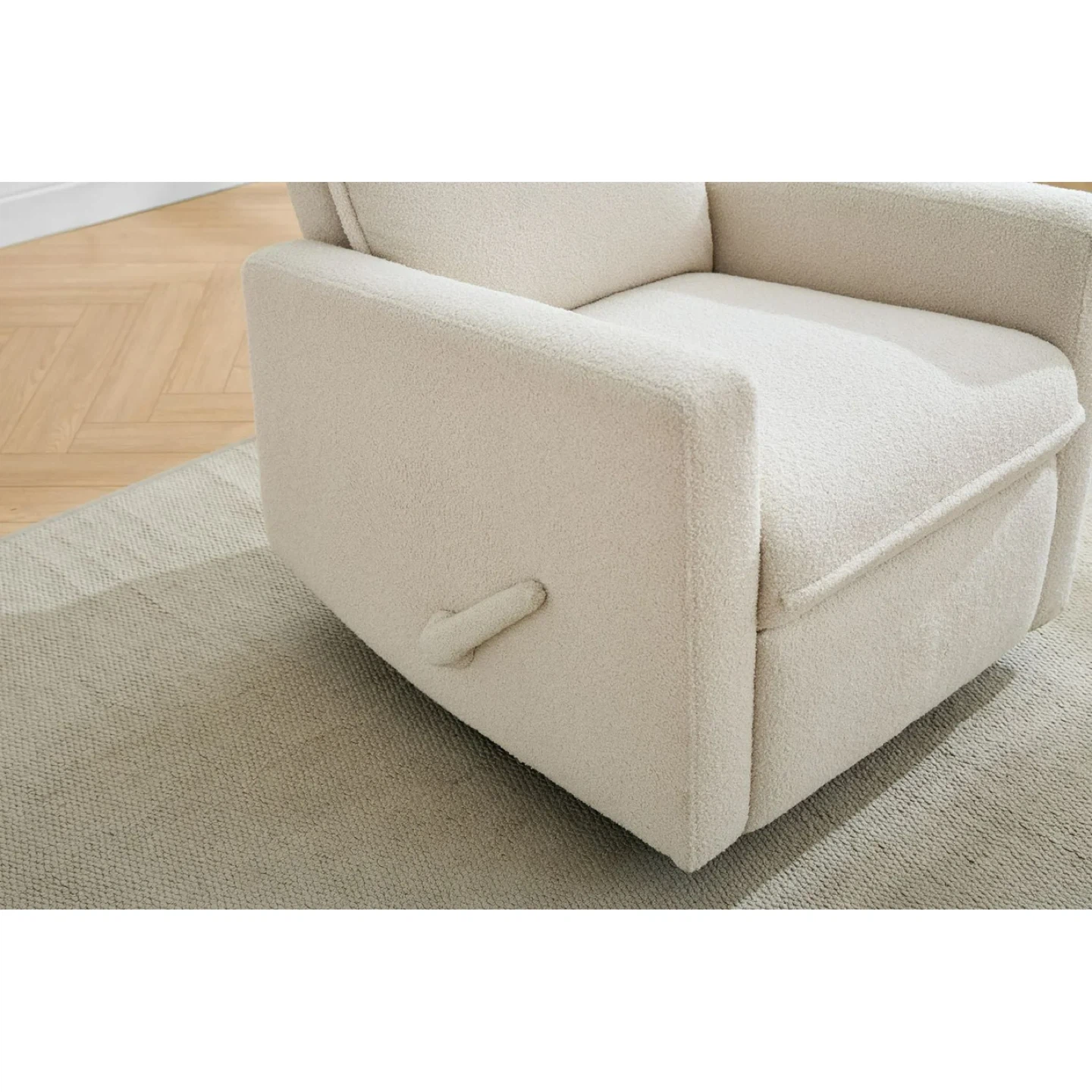 Concord Baby Boucle Swivel Glider Cream Boucle Recliner Chair - photo 4