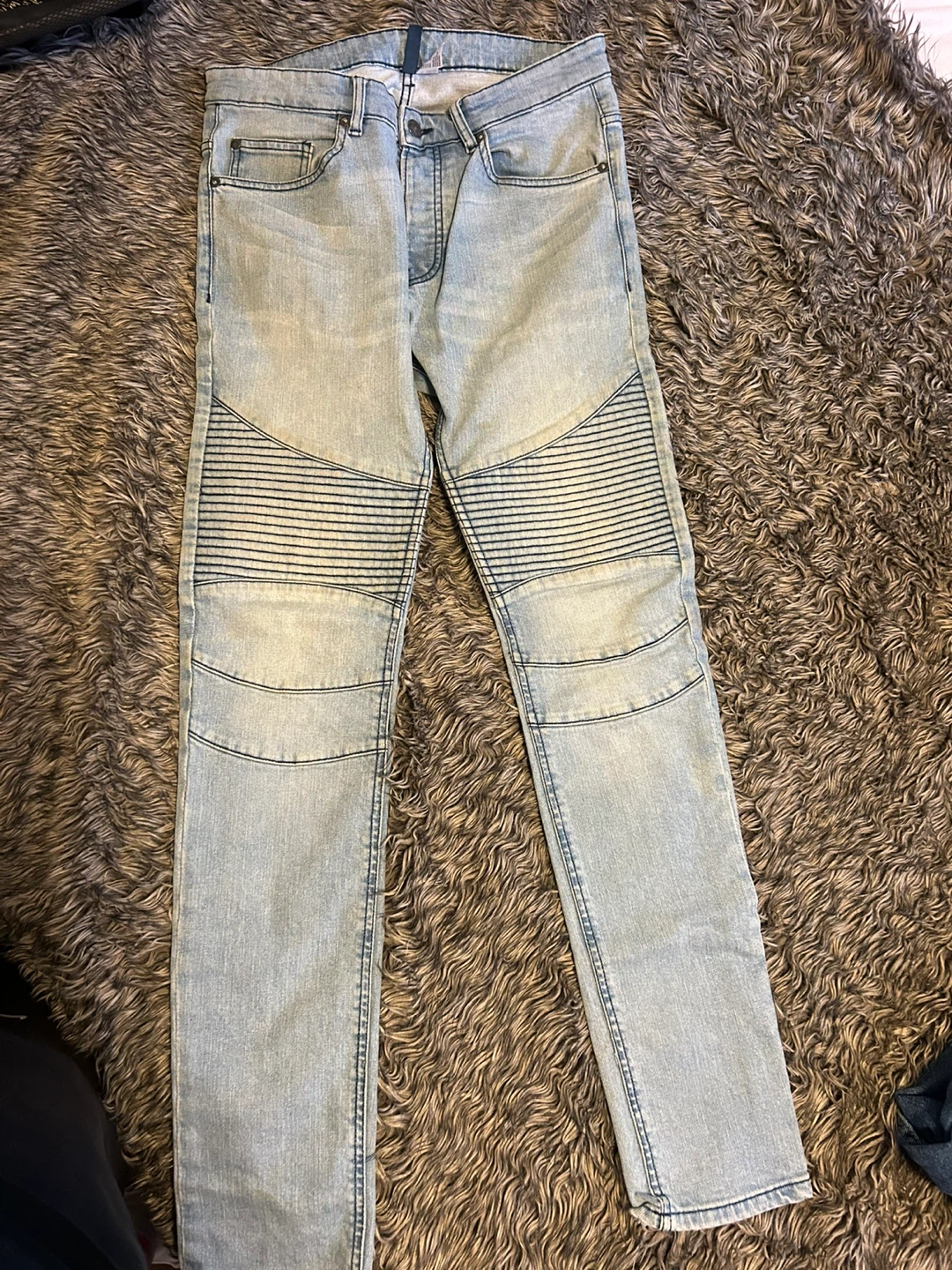 Divided Light Wash Moto Jeans