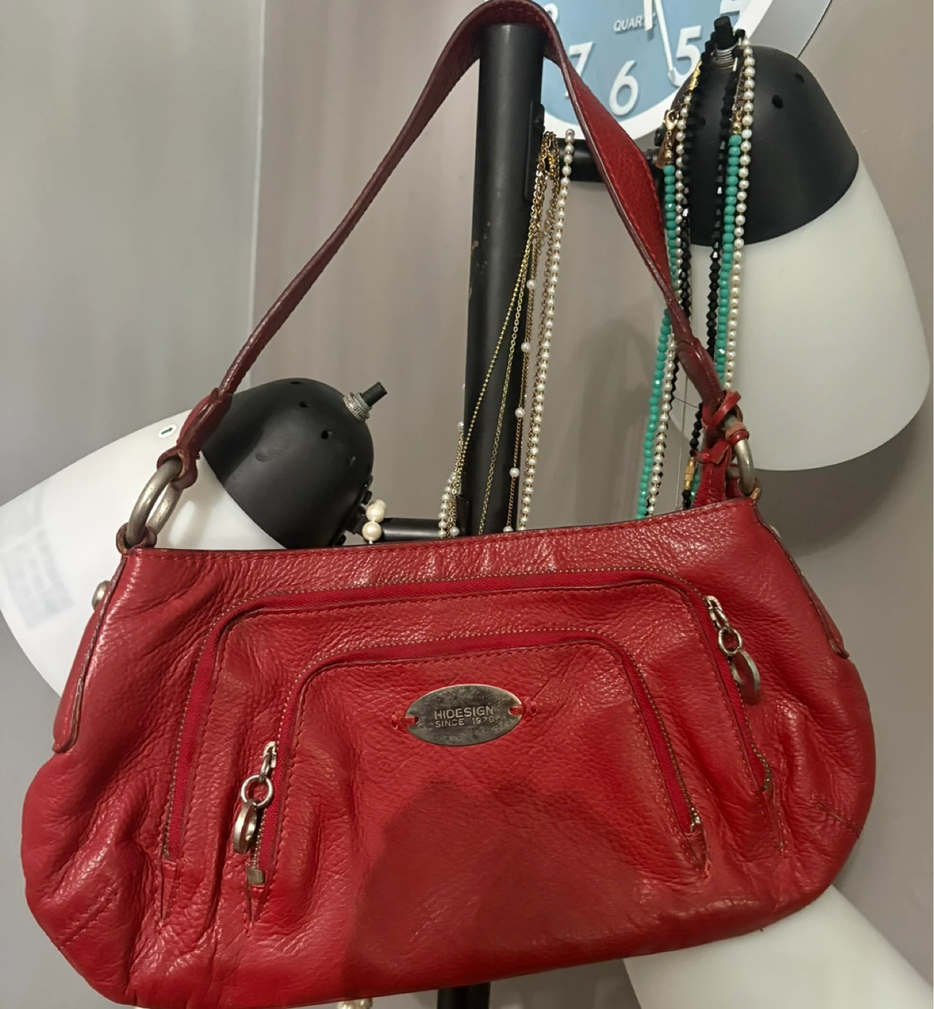 Hidesign Red Leather Shoulder Bag - photo 2