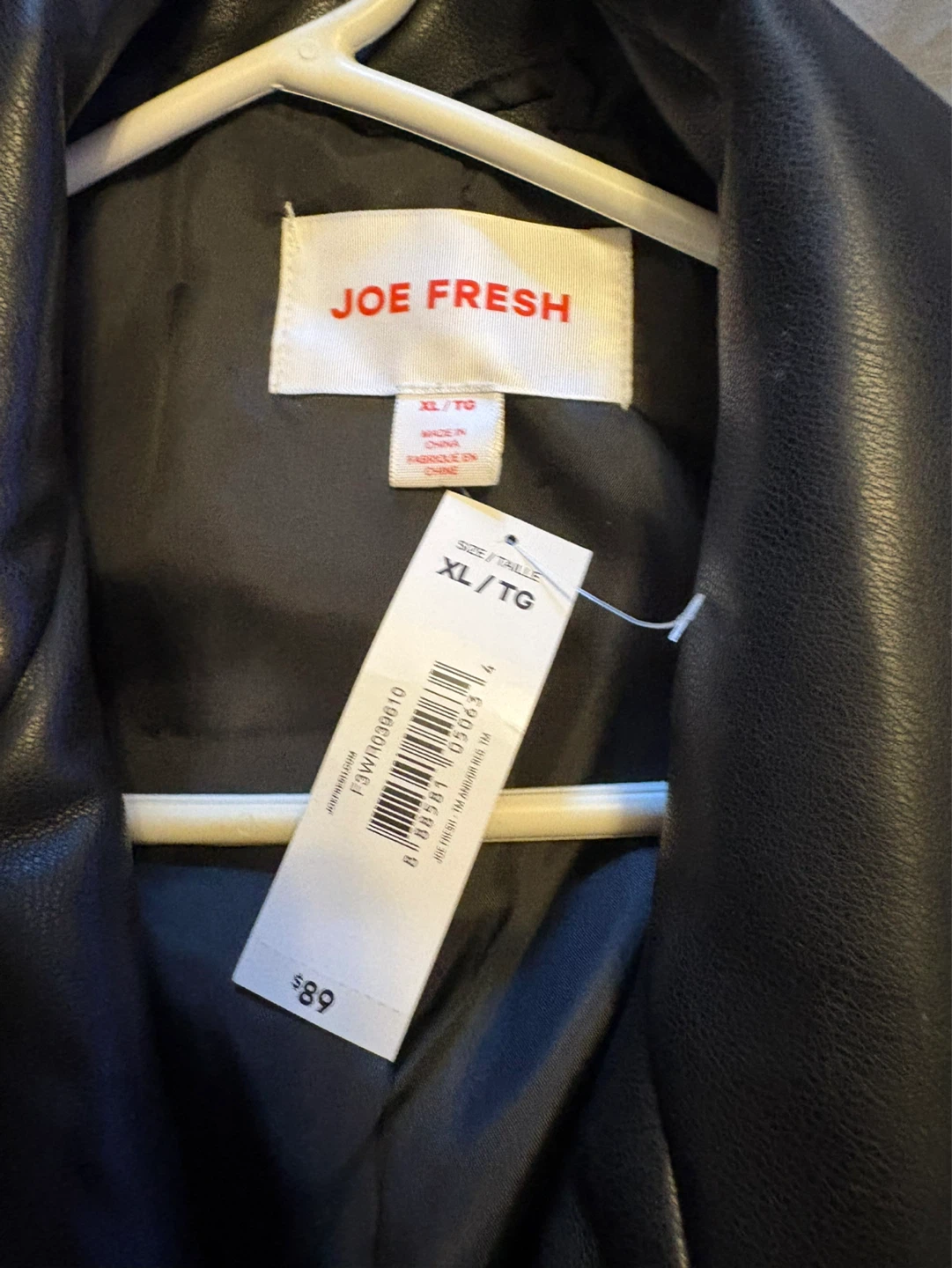 Joe Fresh Black Faux Leather Moto Jacket XL/TG - photo 2