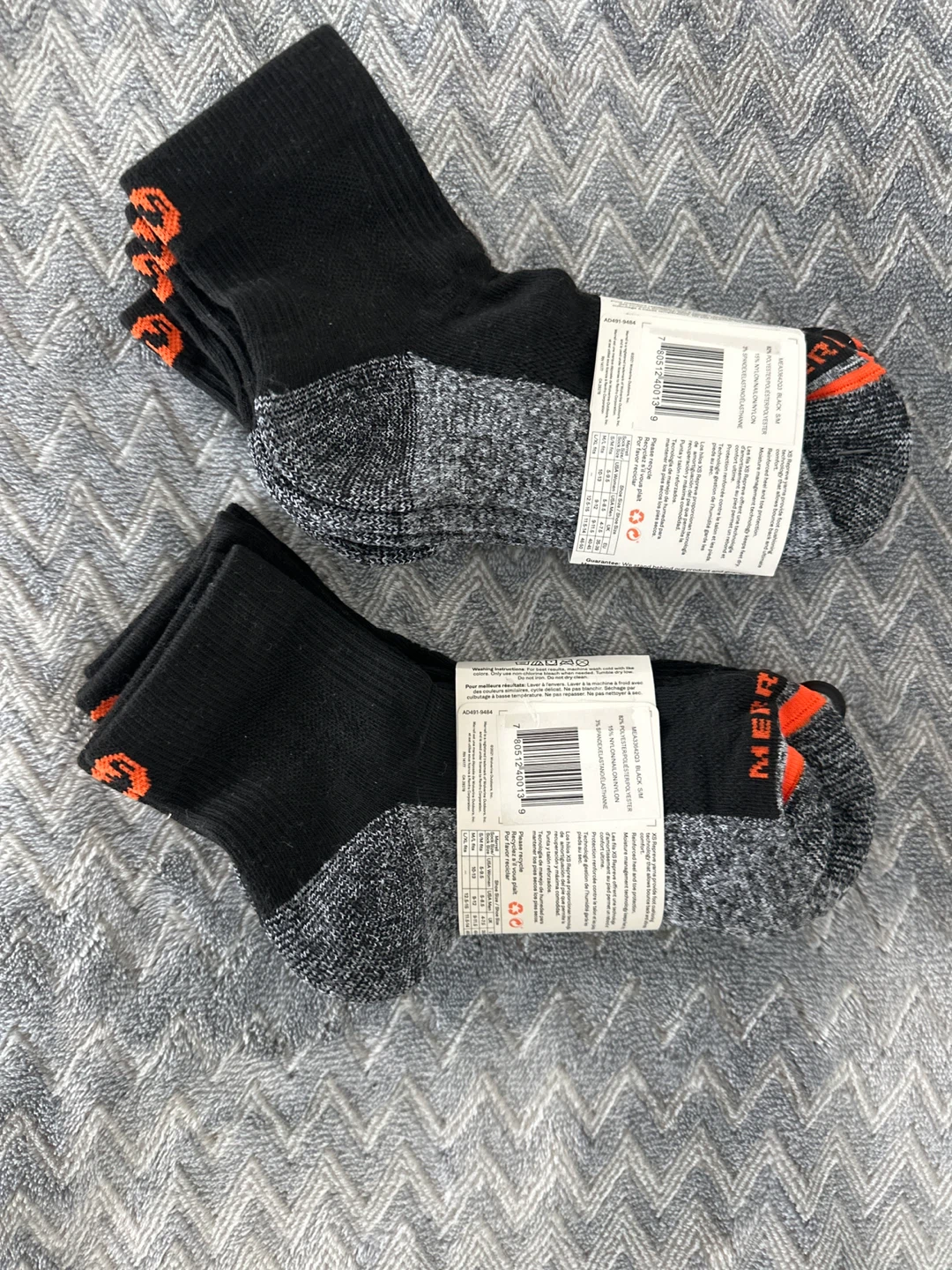 Merrell Lightweight Wool Blend Socks (2 Pairs) - Black/Grey - photo 2