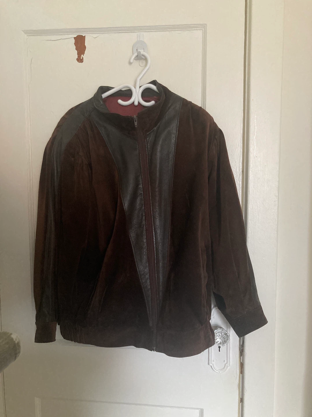 Brown Suede and Leather Jacket
