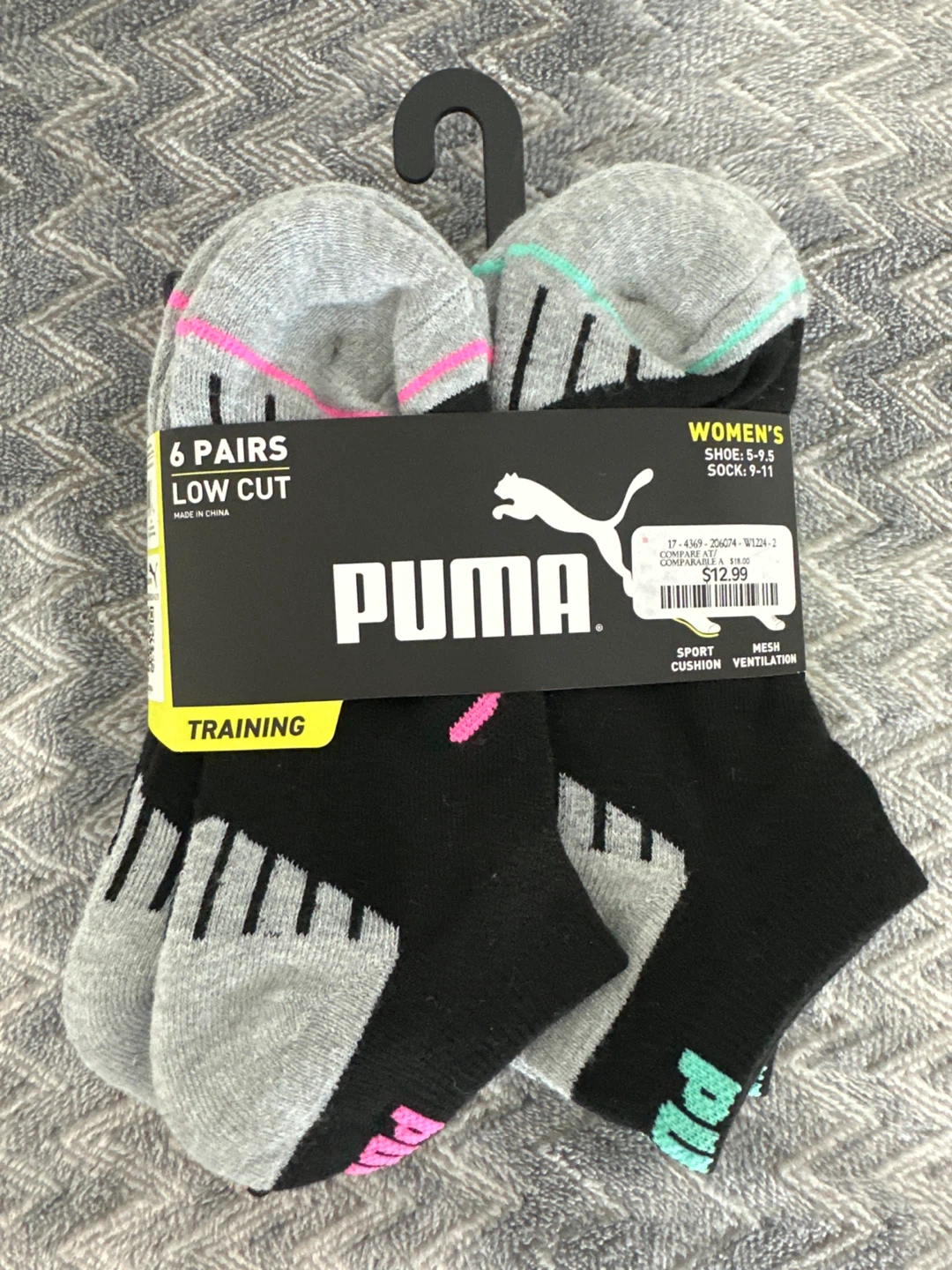 Puma Women's 6-Pair Low Cut Training Socks