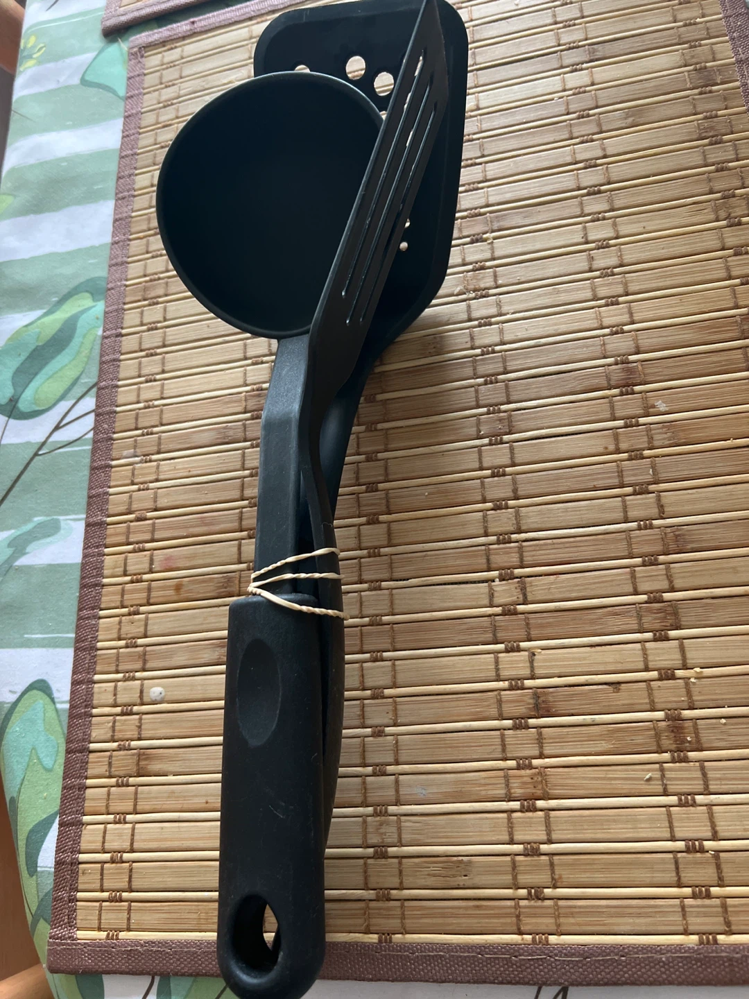 Black Kitchen Utensil Set - Ladle, Spatula, Turner