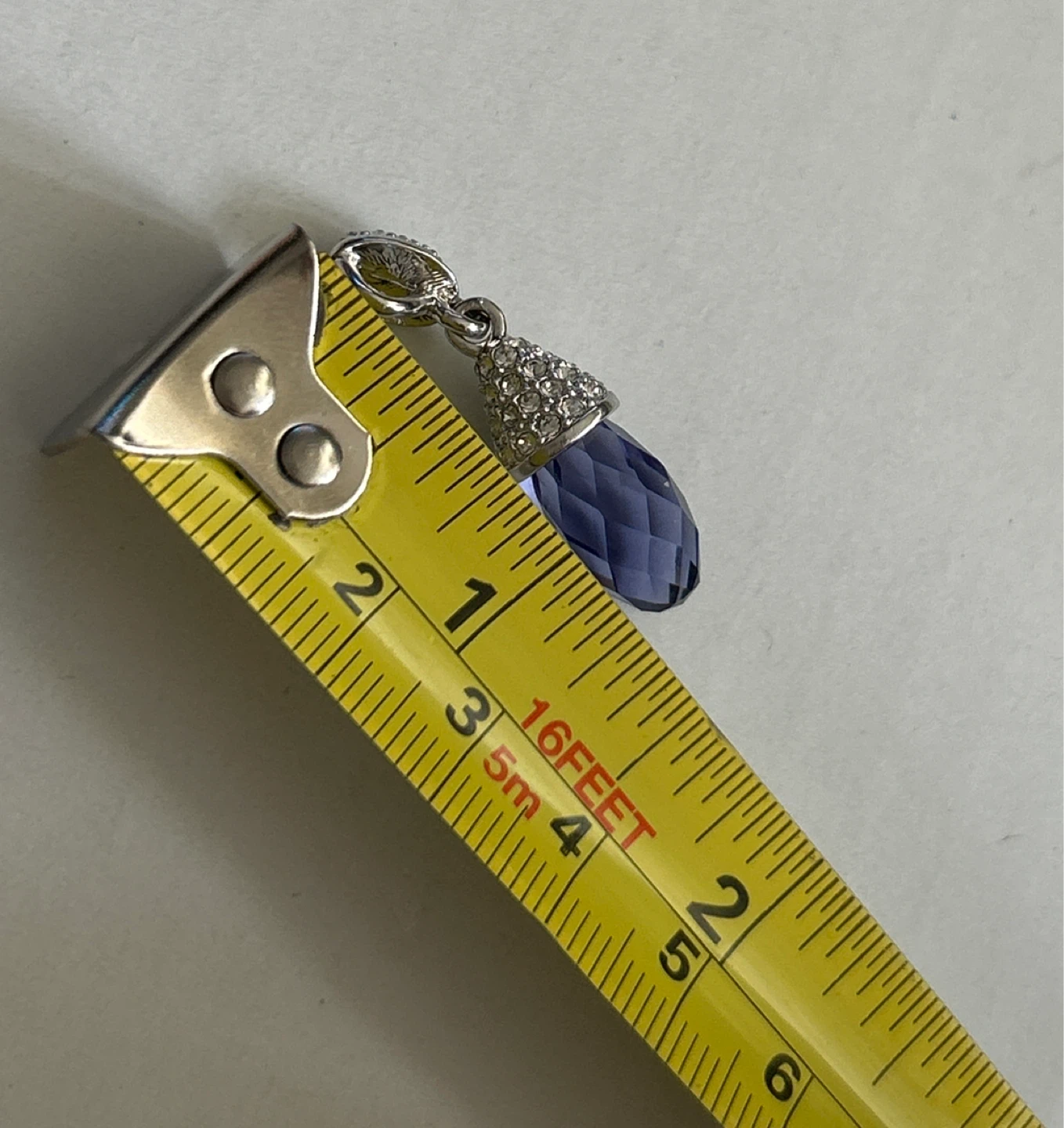 Pendant with Blue/Purple Gemstone and Rhinestones - photo 5