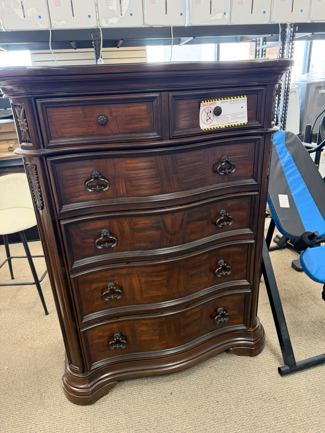 Dark Wood 6-Drawer Dresser