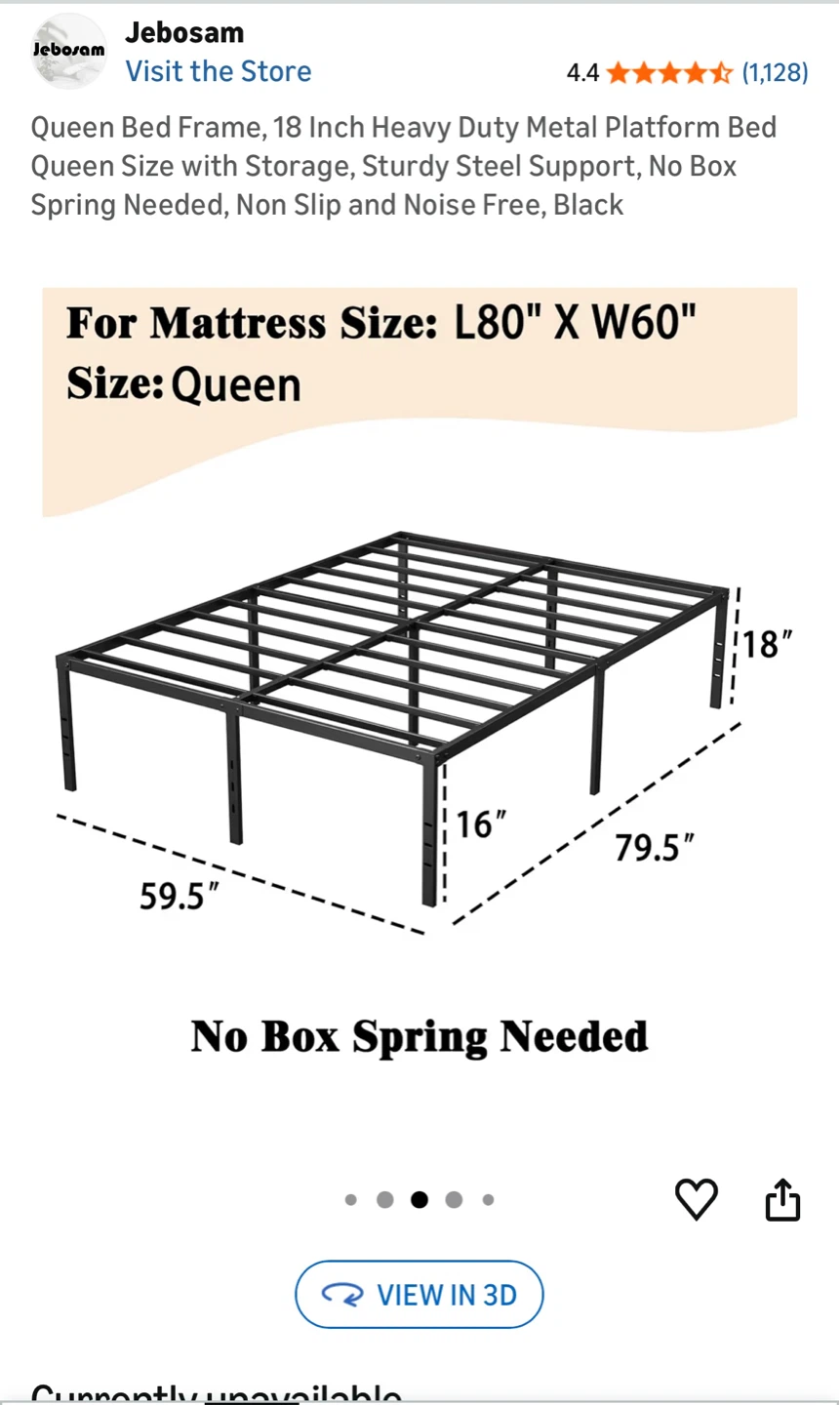 Jebosam Queen Bed Frame