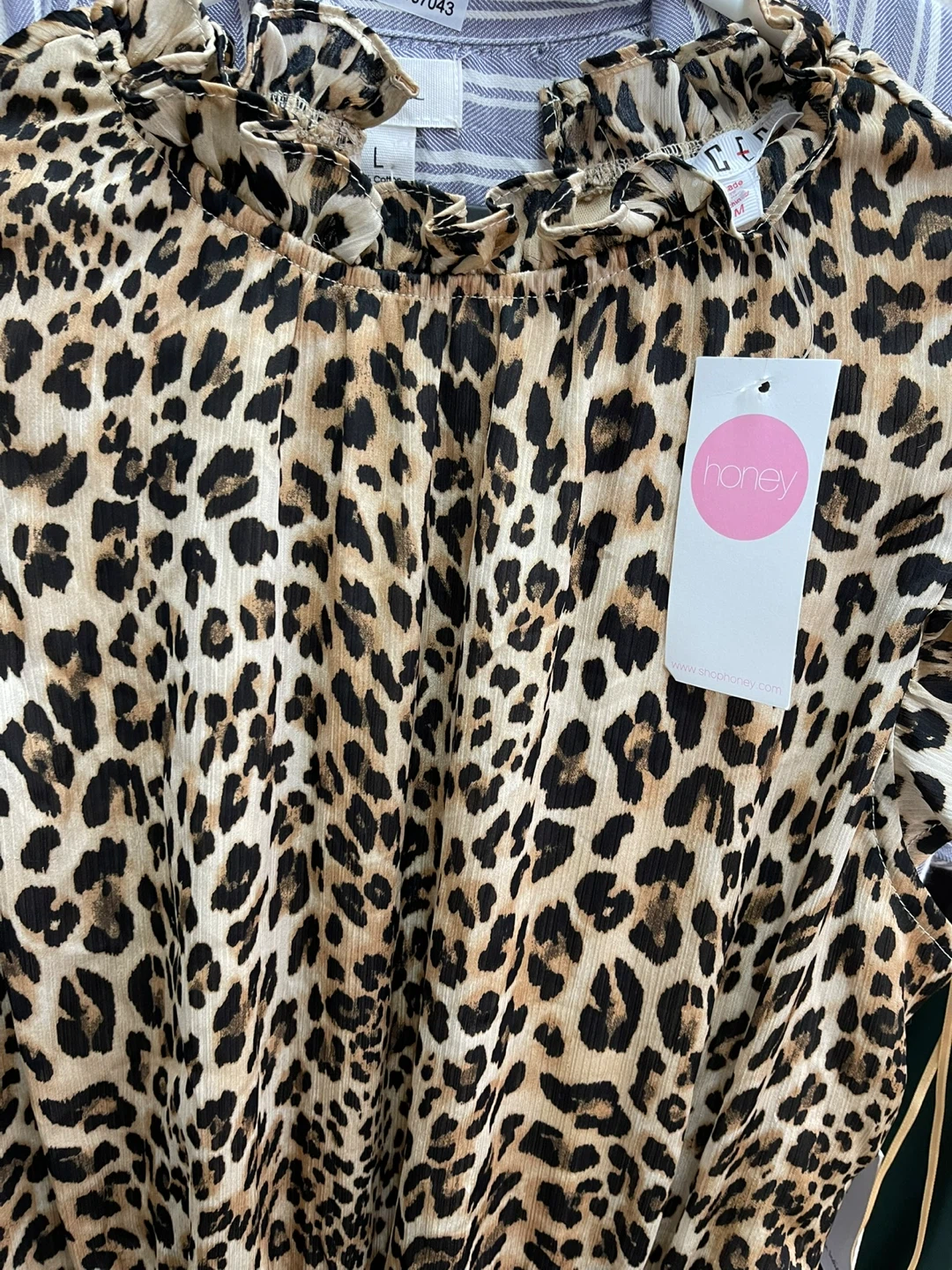 Honey Honey Leopard Print Smocked Mini Dress - photo 2