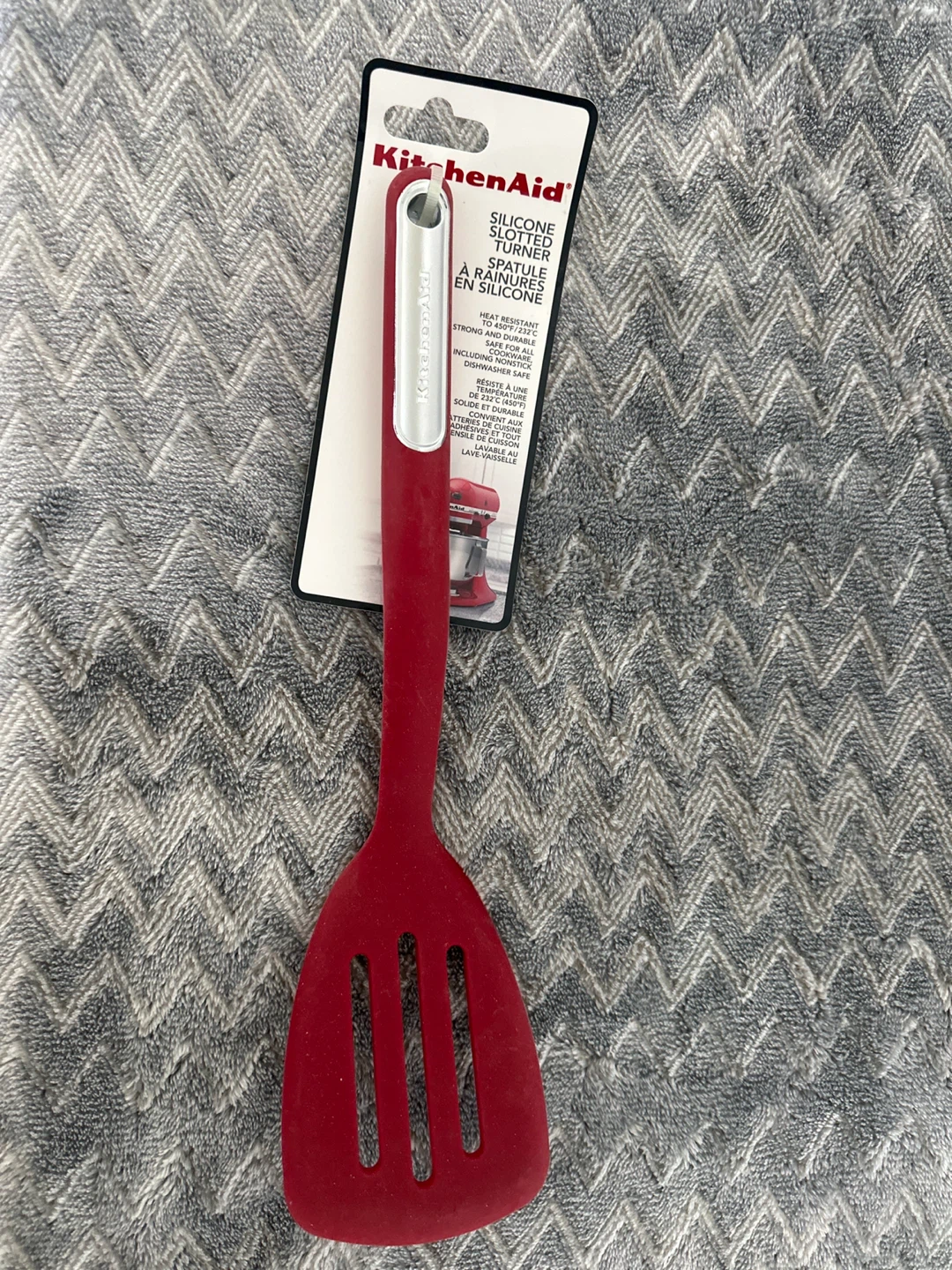 KitchenAid Silicone Slotted Turner Spatula Red