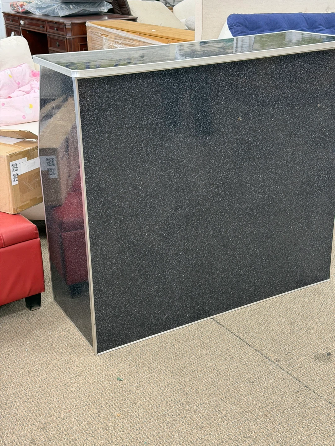 Black Register Counter or Host stand with Shelf
