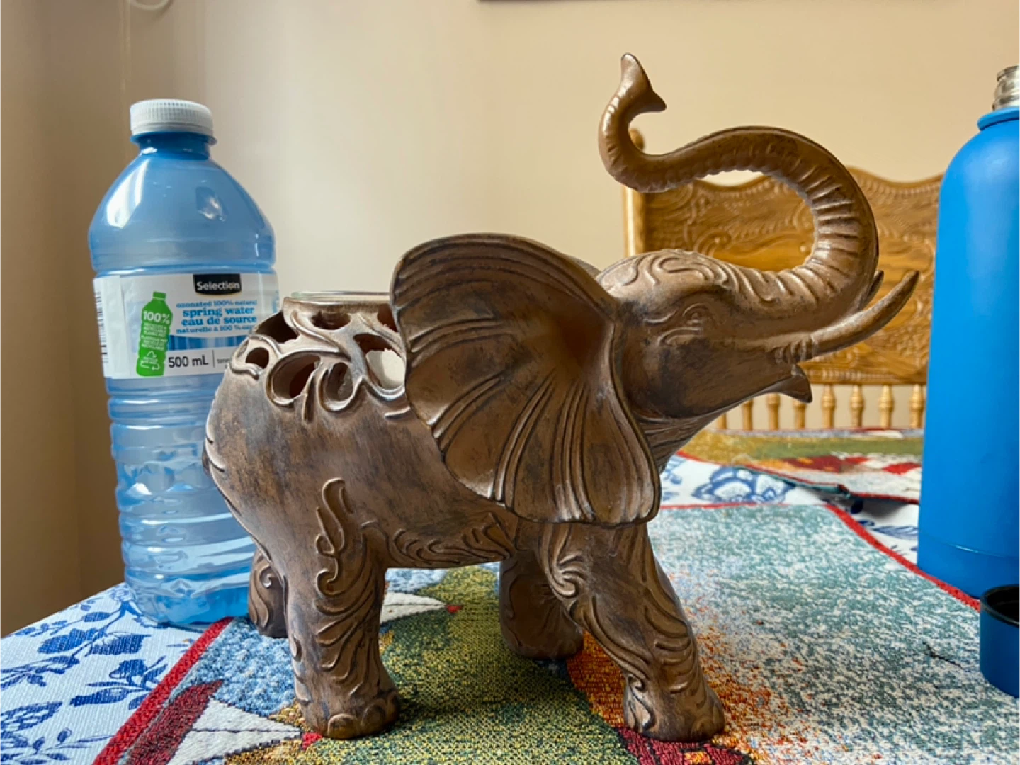 Elephant Candle Holder with Glass Insert