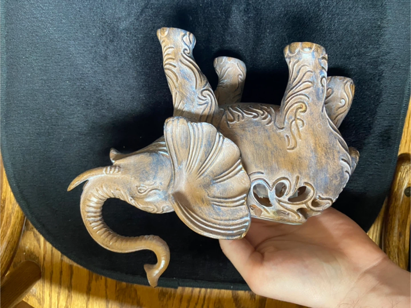 Elephant Candle Holder with Glass Insert - photo 3