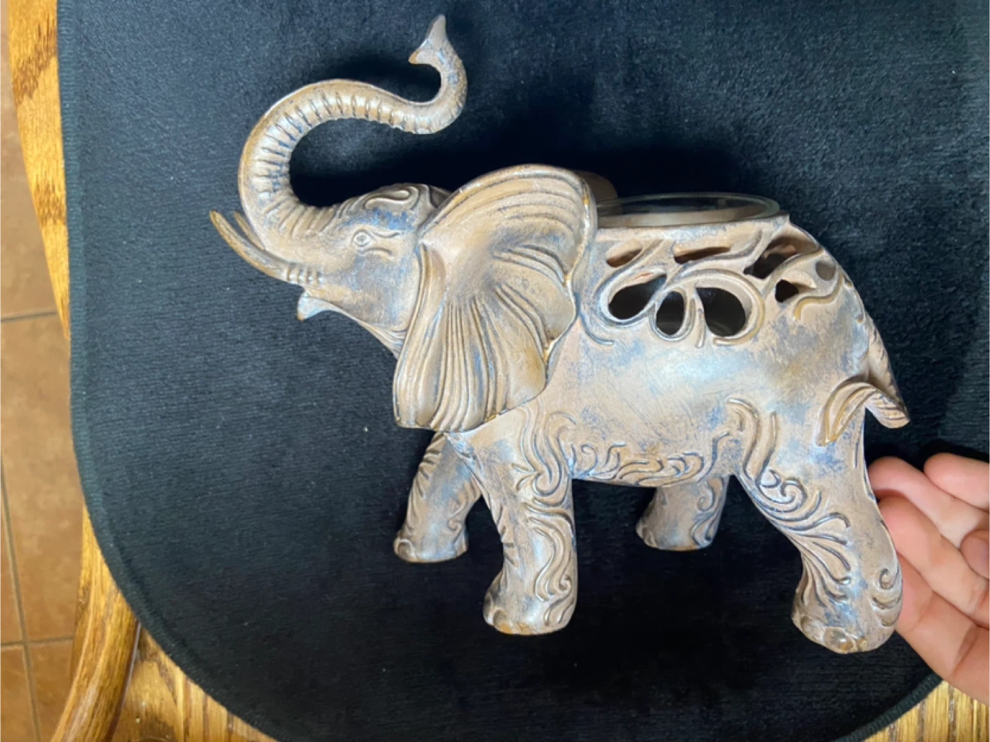 Elephant Candle Holder with Glass Insert - photo 4