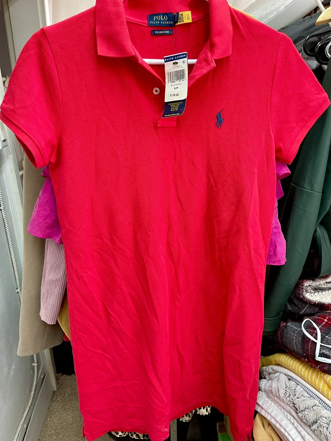 Ralph Lauren Polo The Mesh Mini Dress - Red - Size S/P - photo 4