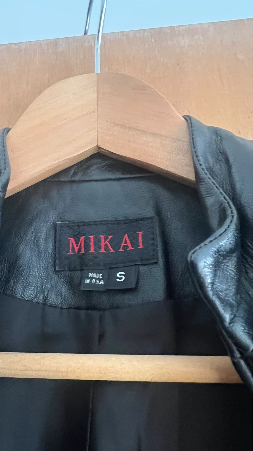 MIKAI Black Leather Jacket - Size S - photo 3