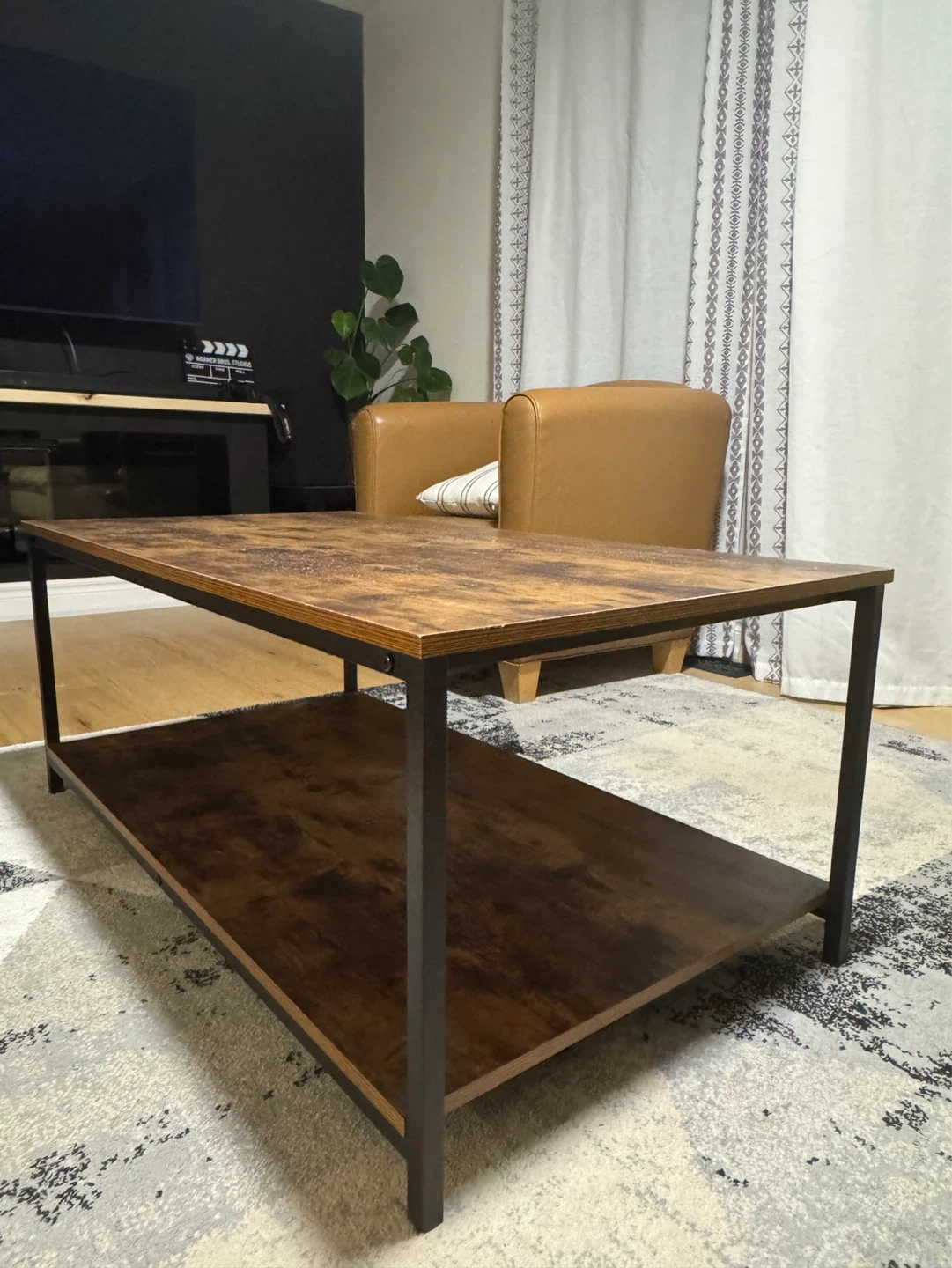 Rustic Coffee Table with Shelf