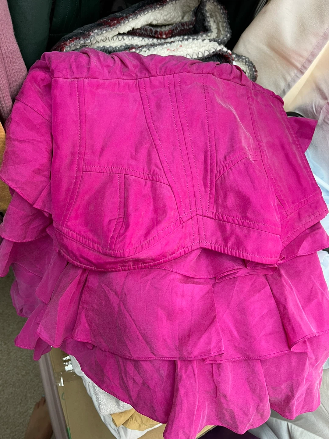 Rebecca Taylor Fuschia Ruffle Strapless Dress - photo 2