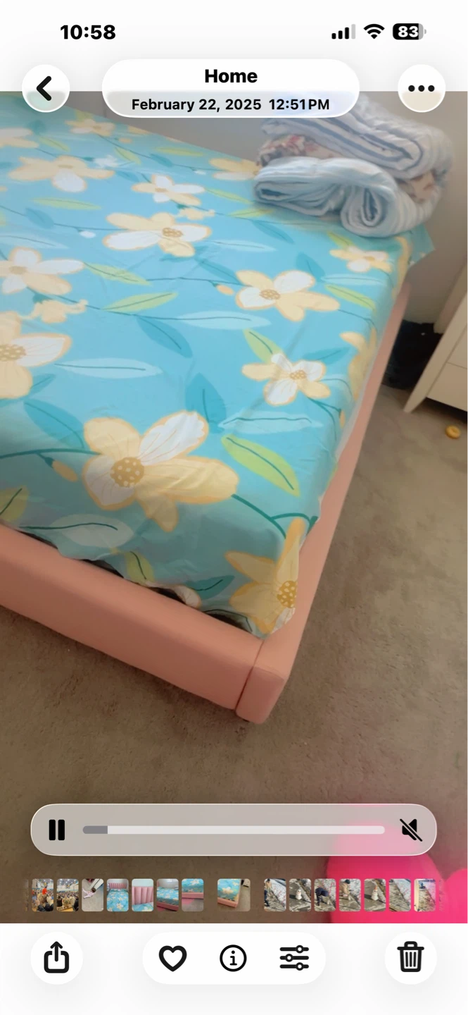 Pink Channel Tufted Upholstered Bed Frame - photo 4