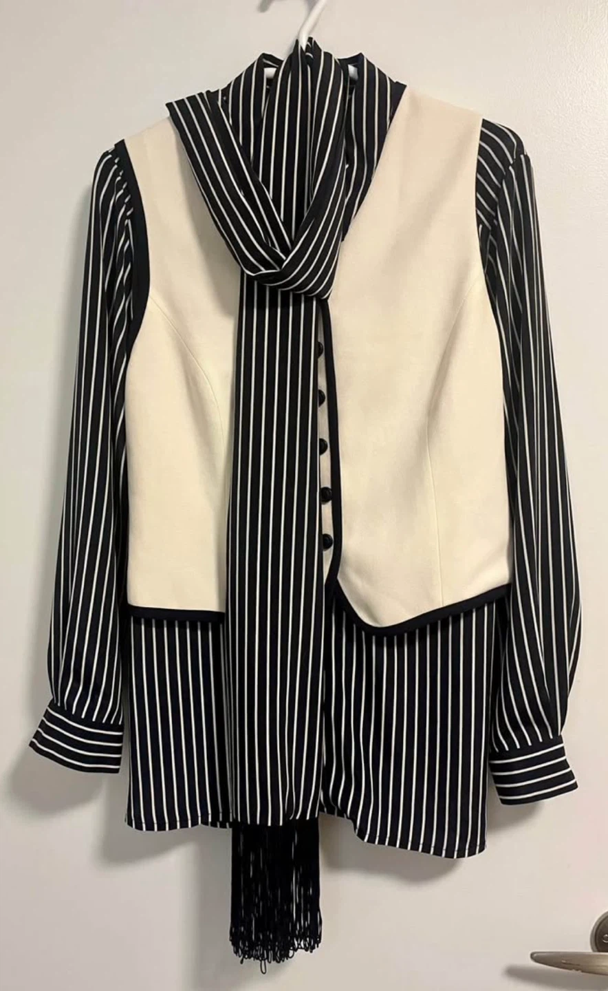 Bianca Nygård Striped Shirt and scarf and Vest - Size 10