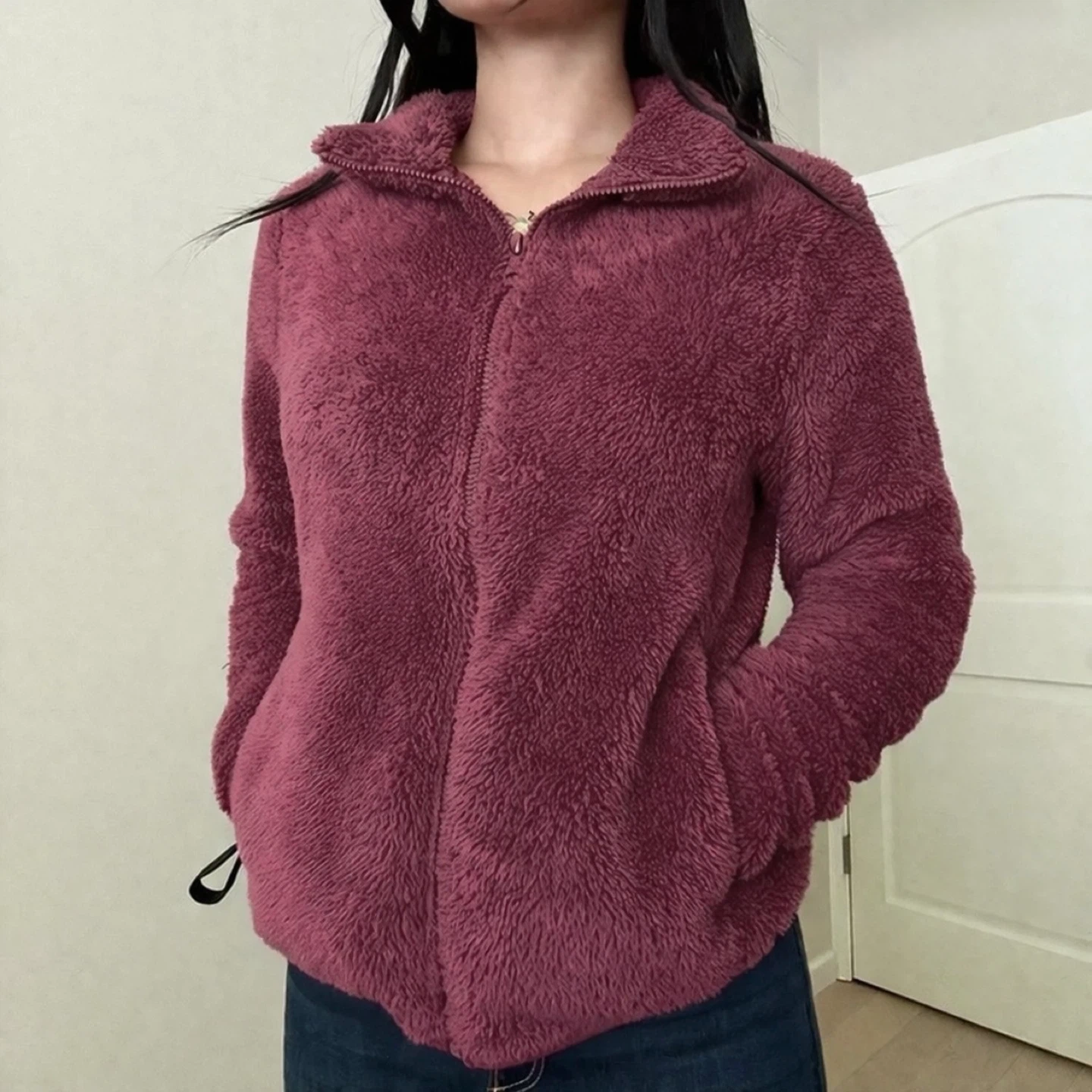 Uniqlo Fluffy Yarn Full Zip Fleece Jacket