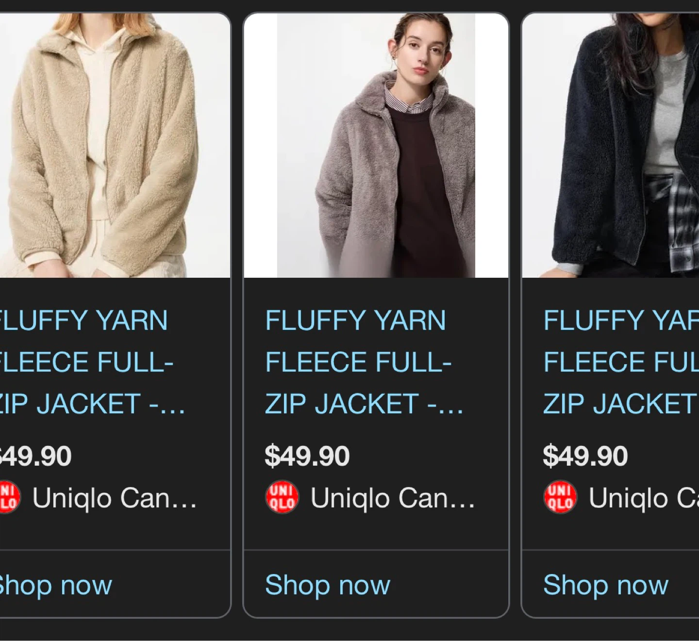 Uniqlo Fluffy Yarn Full Zip Fleece Jacket - photo 3