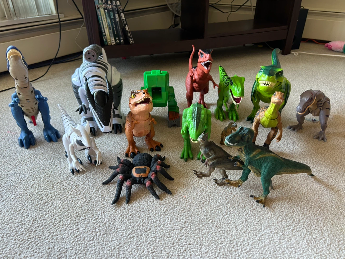 Assorted Dinosaur and Spider Toy Figures