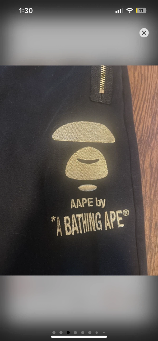 AAPE by A Bathing Ape Black Joggers with Ape Head Logo - photo 3