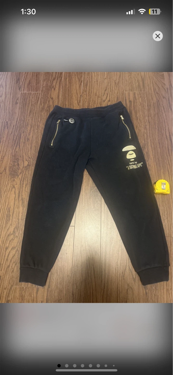 AAPE by A Bathing Ape Black Joggers with Ape Head Logo