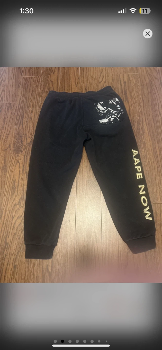 AAPE by A Bathing Ape Black Joggers with Ape Head Logo - photo 2