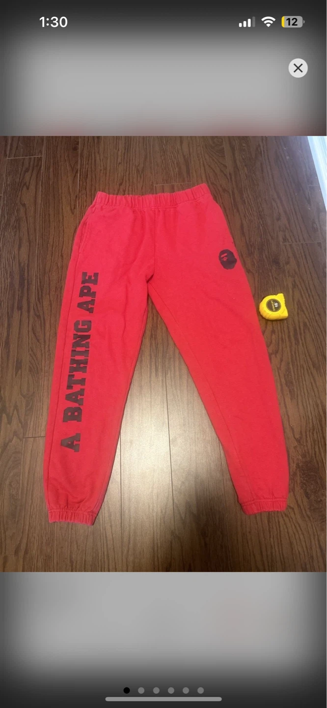 A Bathing Ape Red Sweatpants