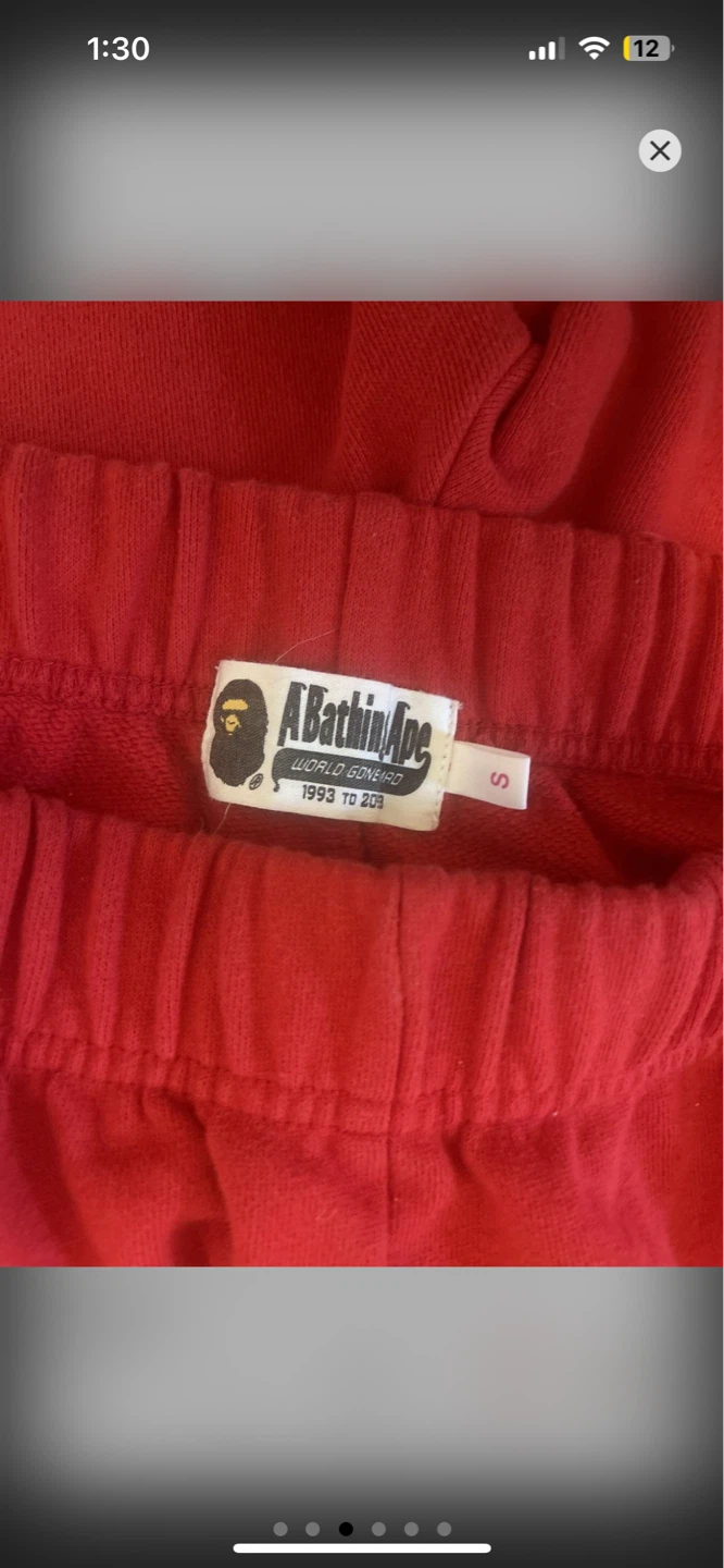 A Bathing Ape Red Sweatpants - photo 3