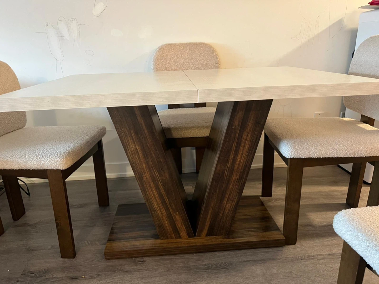 Modern Dining Table with Unique V-Base - photo 3
