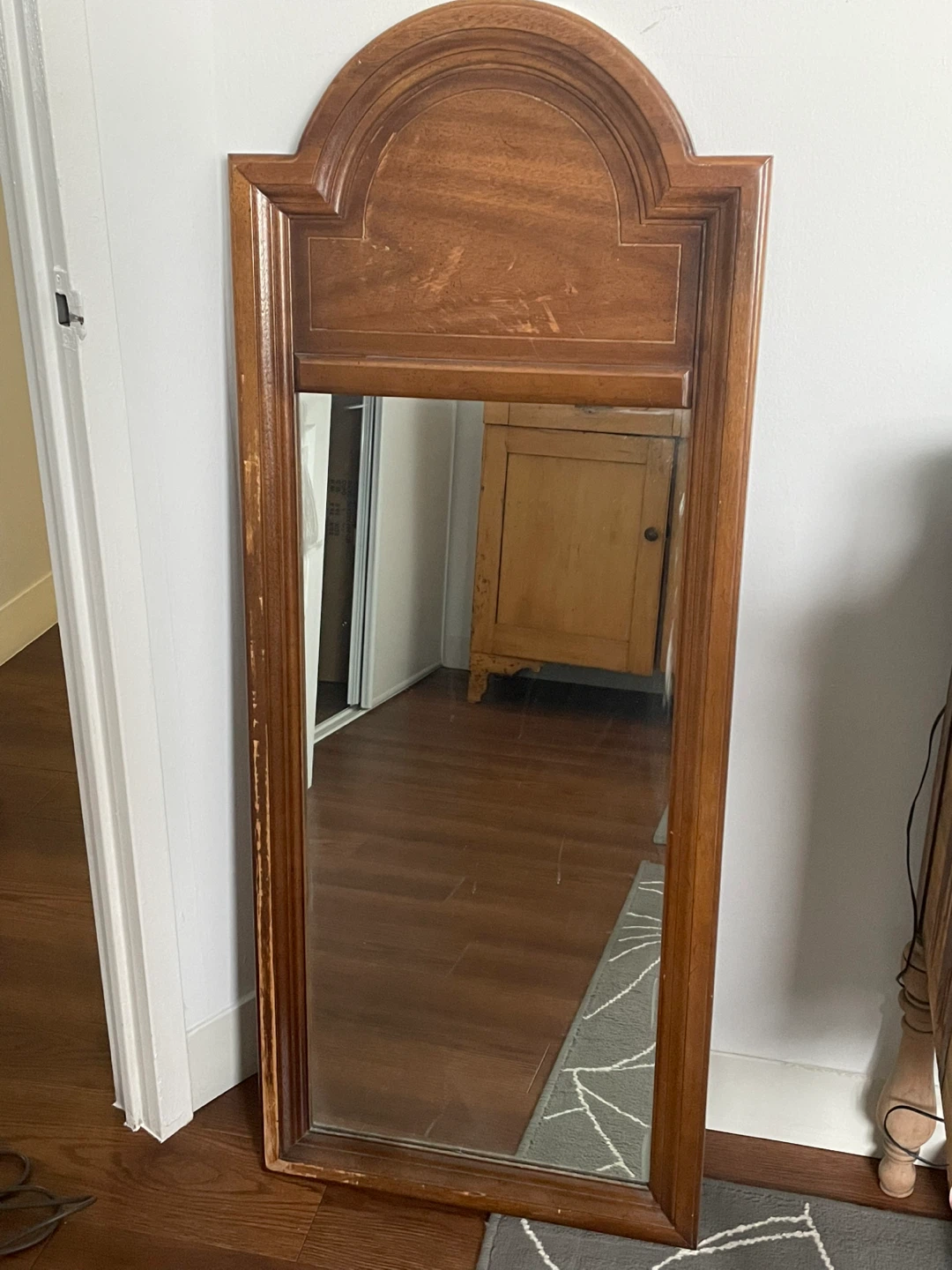 Wooden Arch Top Mirror