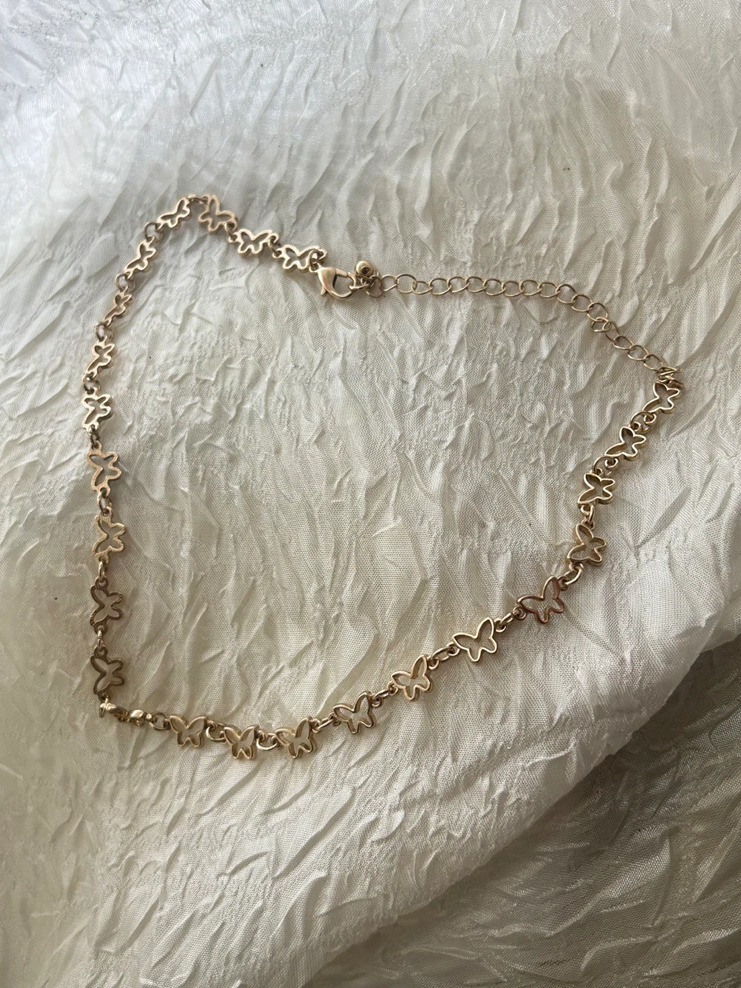 Gold-tone butterfly chain necklace