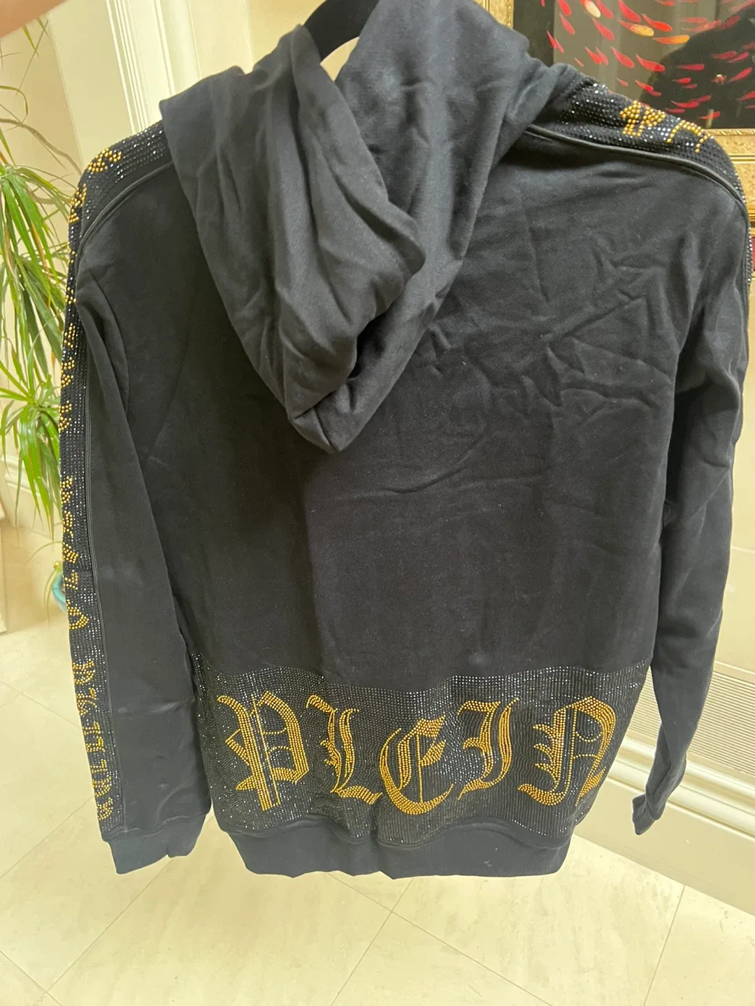 Philipp Plein Black Hoodie XL Gold Studded Embellishments - photo 3