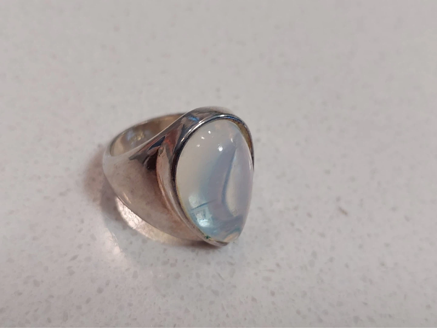 Sterling Silver Ring with Pear-Shaped Moonstone - photo 2