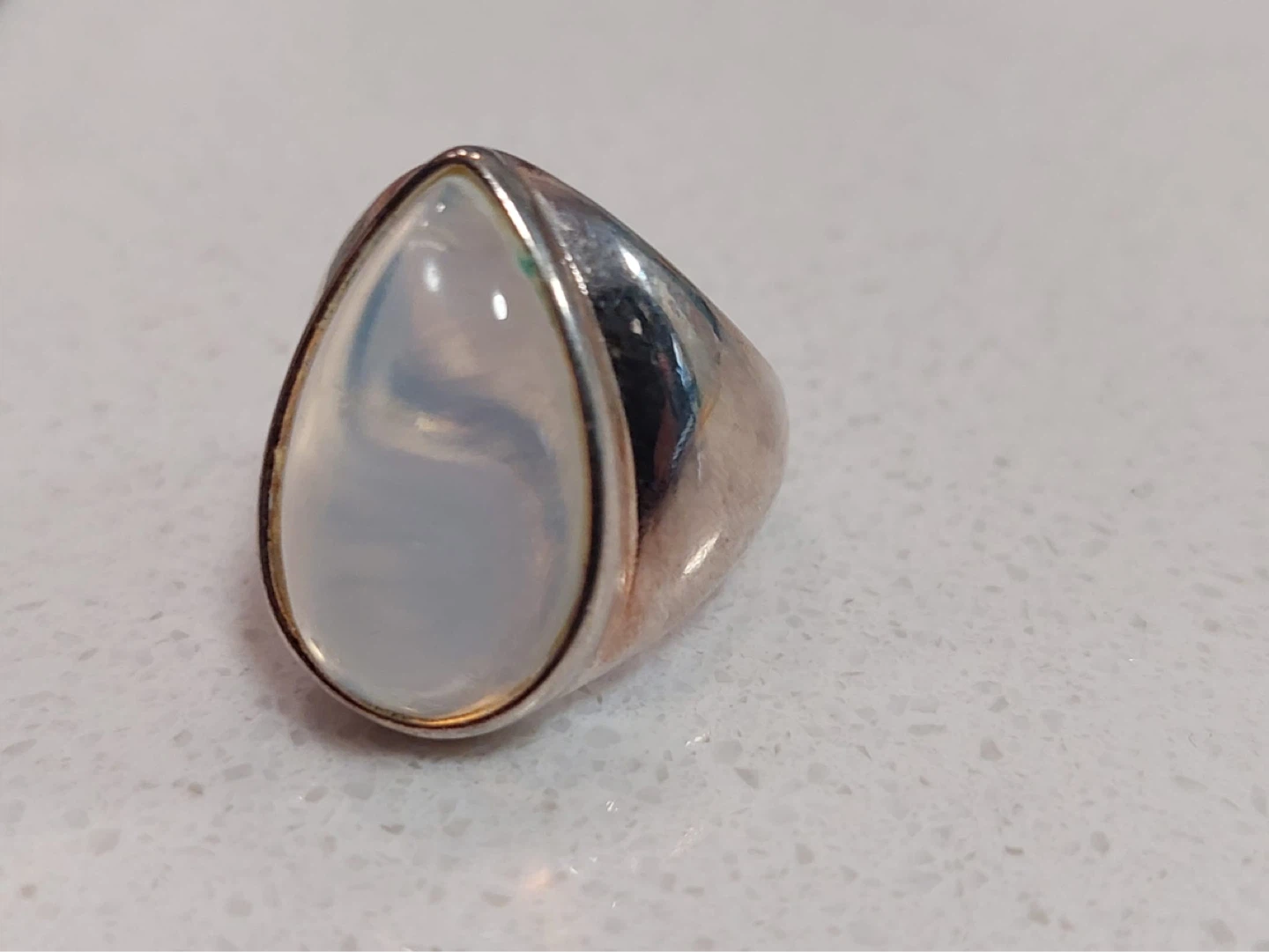 Sterling Silver Ring with Pear-Shaped Moonstone - photo 4