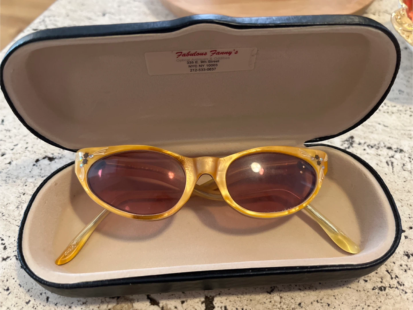 Fabulous Fanny's Yellow Cat-Eye Sunglasses