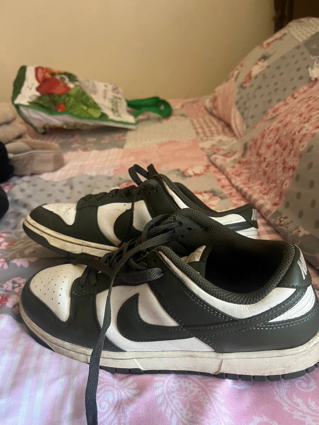 Nike Dunk Low (Size 9) White/Olive Sneakers - photo 3