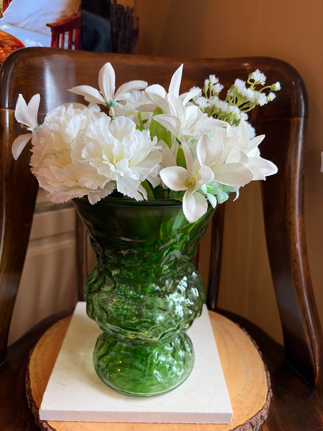 Vintage Green Glass Vase