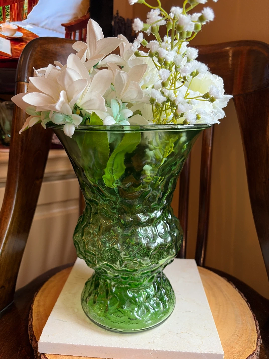 Vintage Green Glass Vase - photo 2