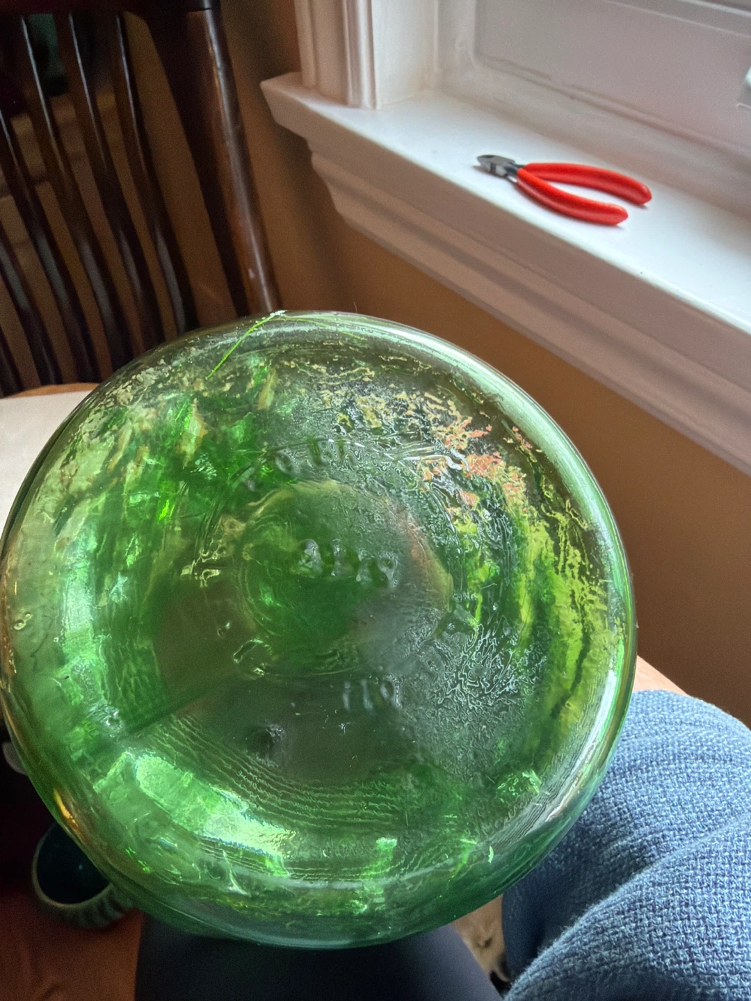 Vintage Green Glass Vase - photo 5