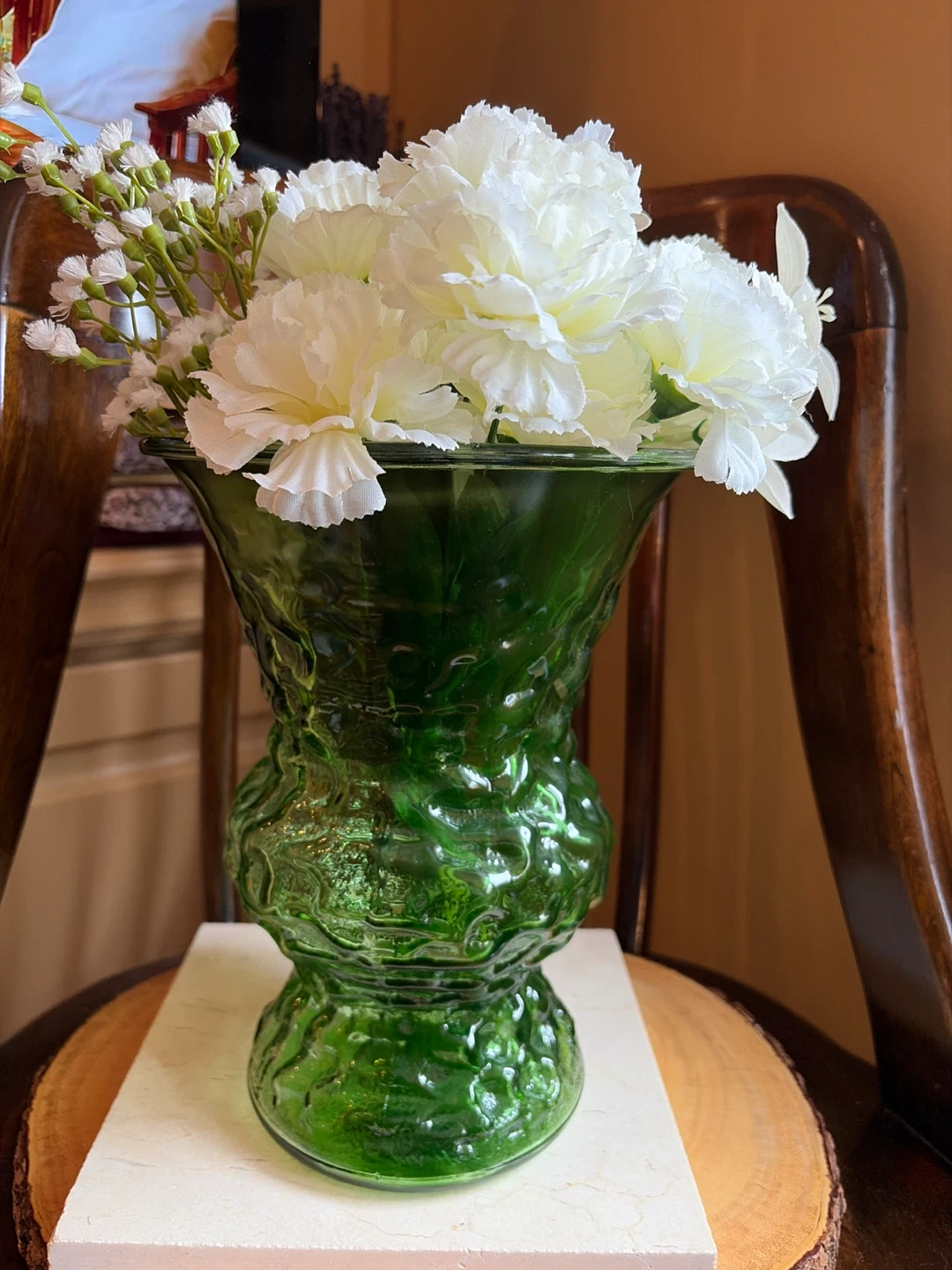 Vintage Green Glass Vase - photo 3