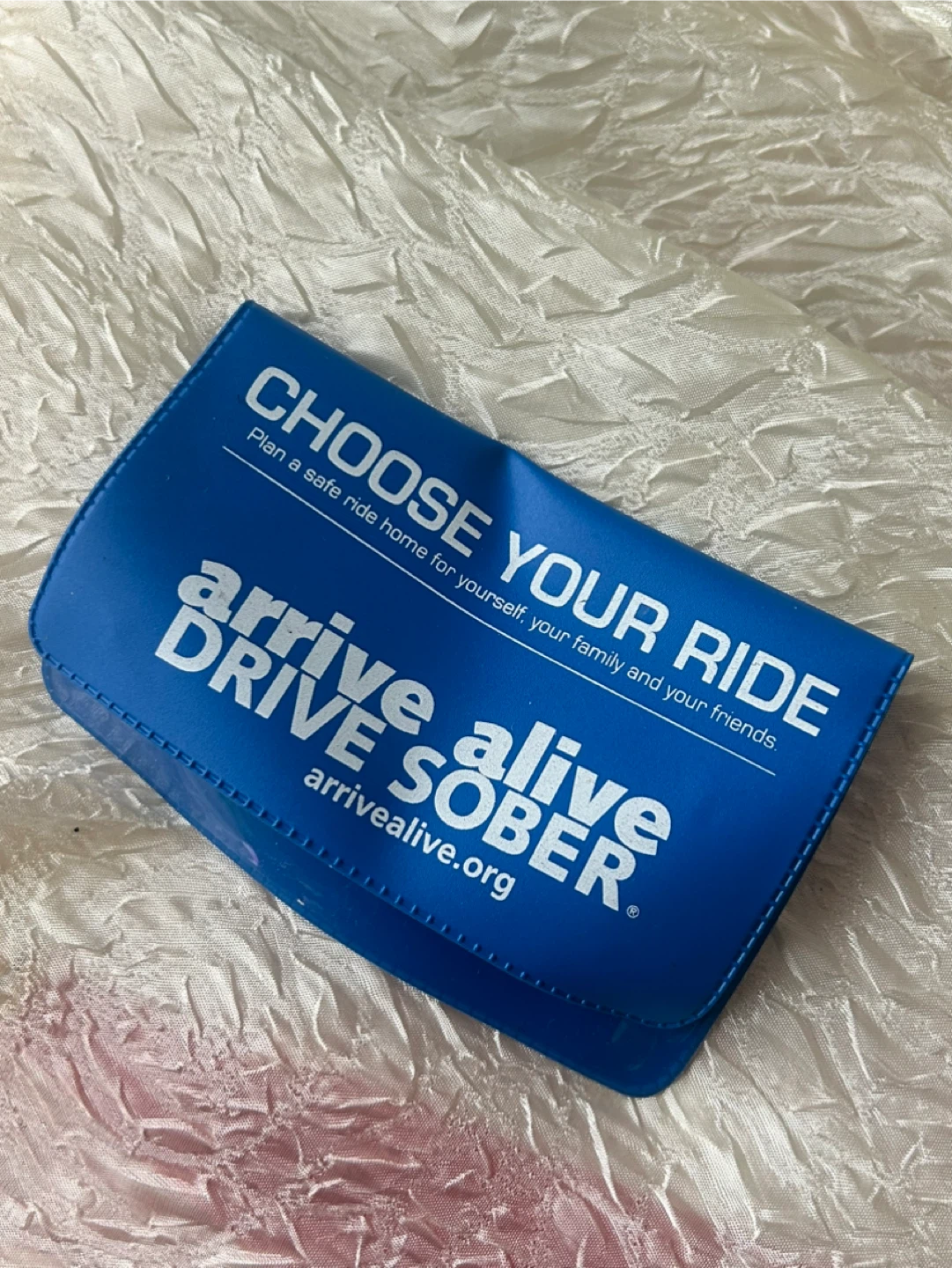 Arrive Alive Drive Sober Blue Pouch