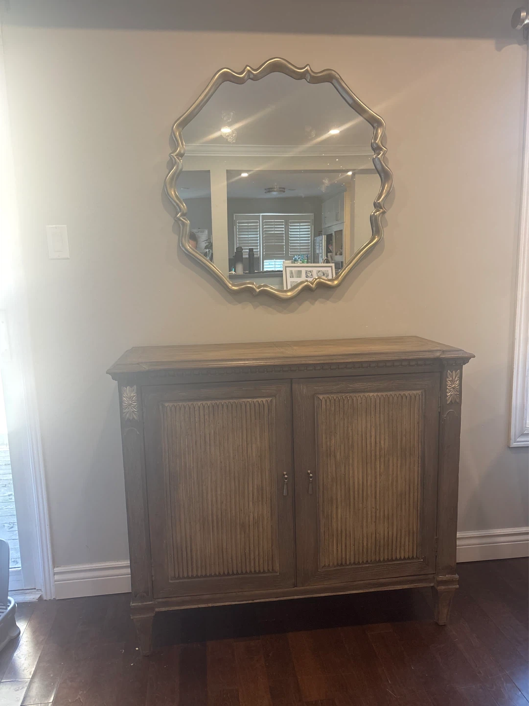 Vintage Wood Sideboard Cabinet with Mirror - photo 2