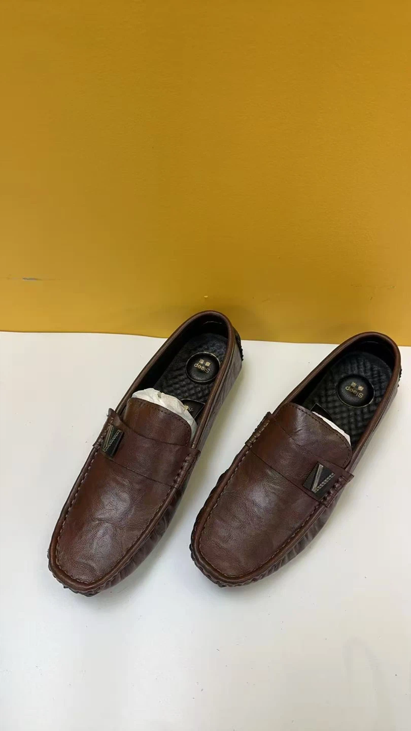 Men's Brown Leather Loafers Size 44