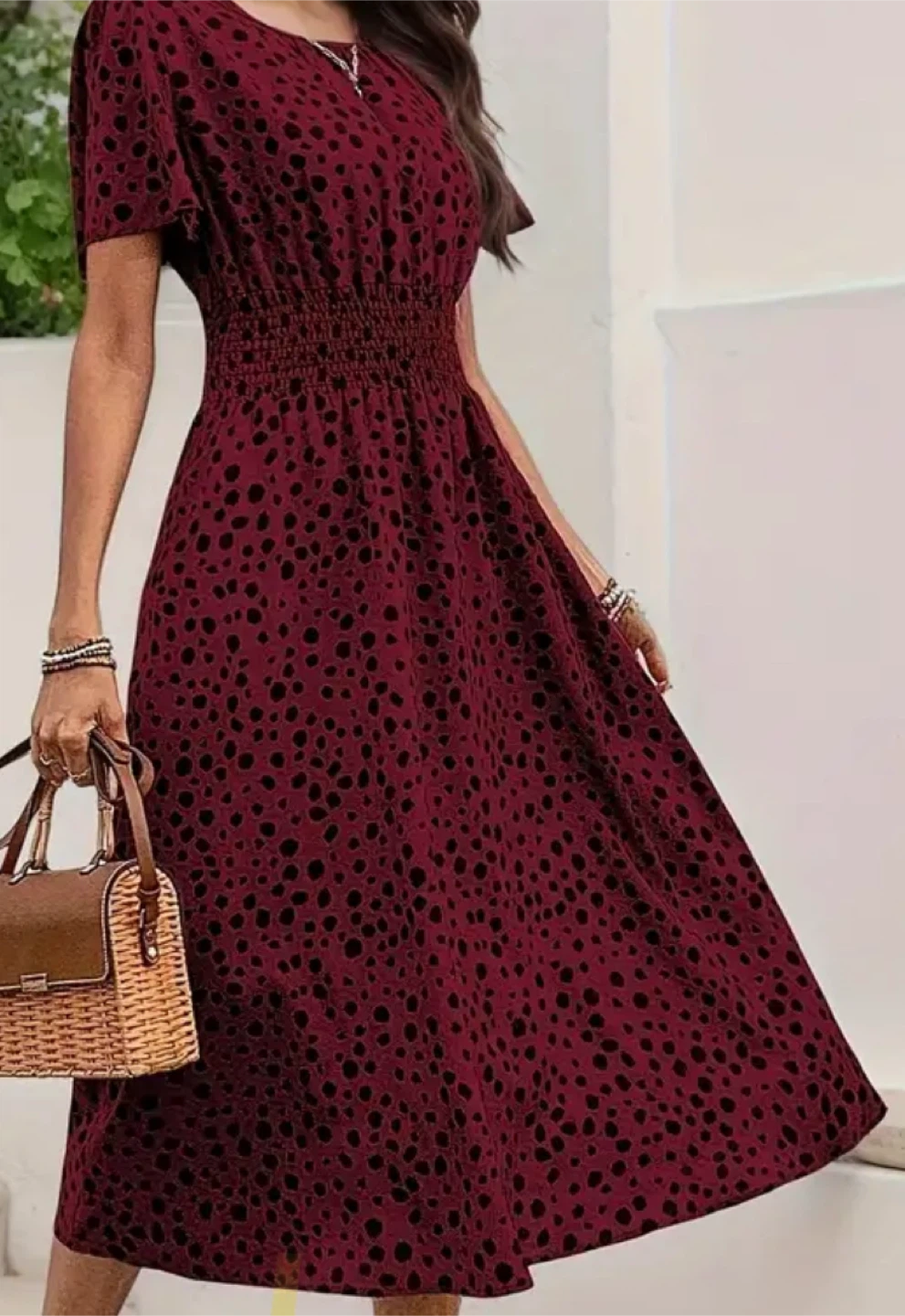 Maroon and Black Cheetah Print Dress - photo 2