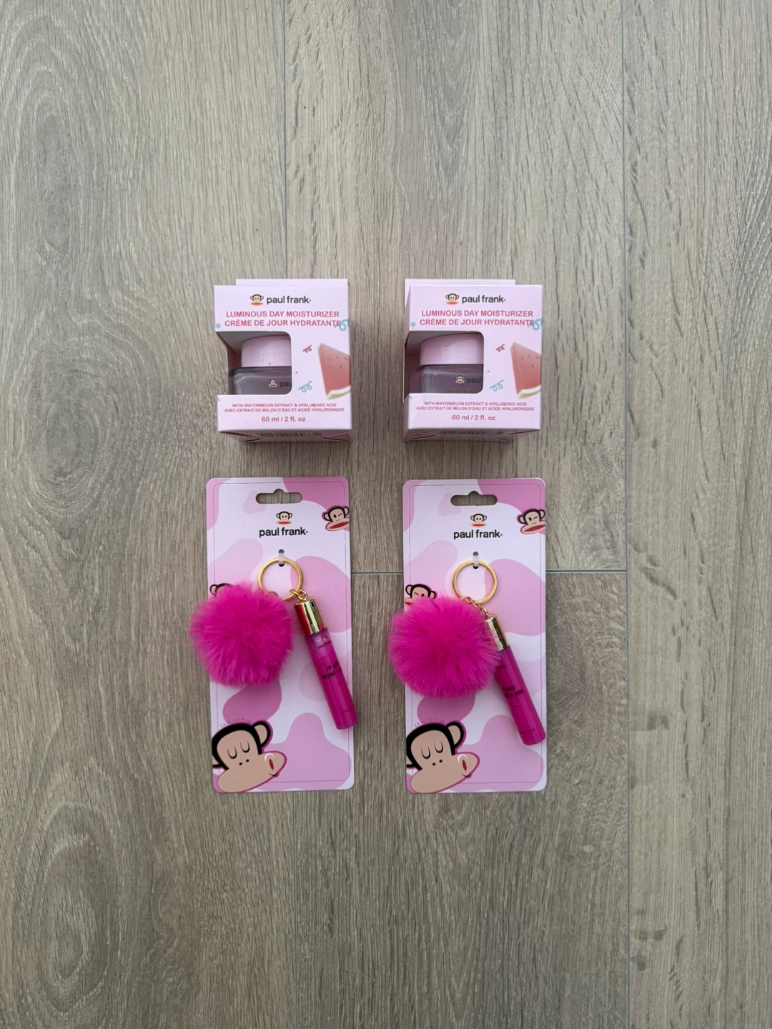 Paul Frank Luminous Day Moisturizer & Lip Gloss Keychain Set