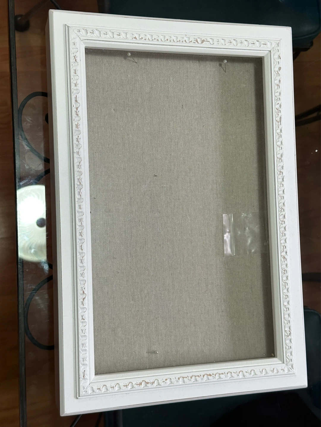 White Shadow Box Frame with Pins